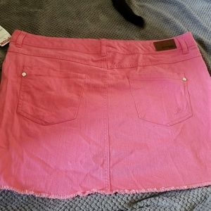 Express pink denim mini